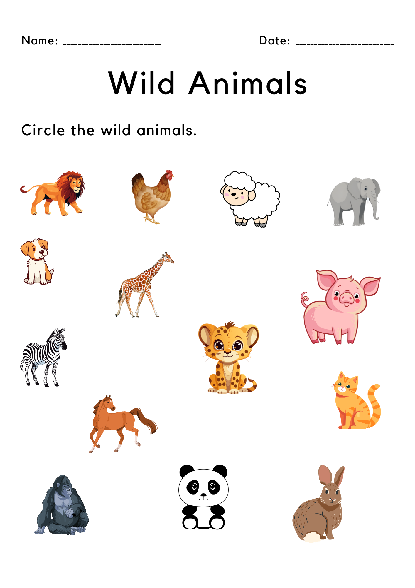 Animals Printable Preschool Animals Printable Preschool
