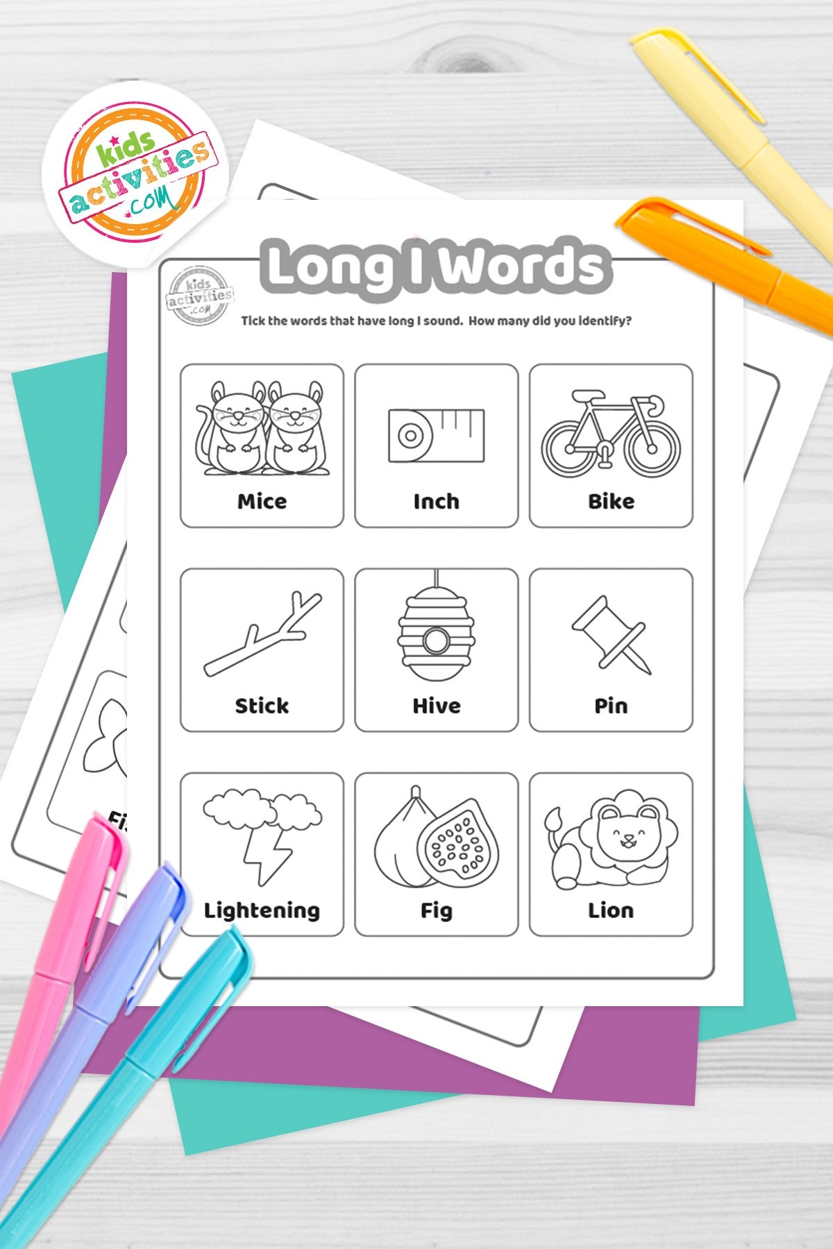 Printable Long I Words Worksheets Kids Activities Blog