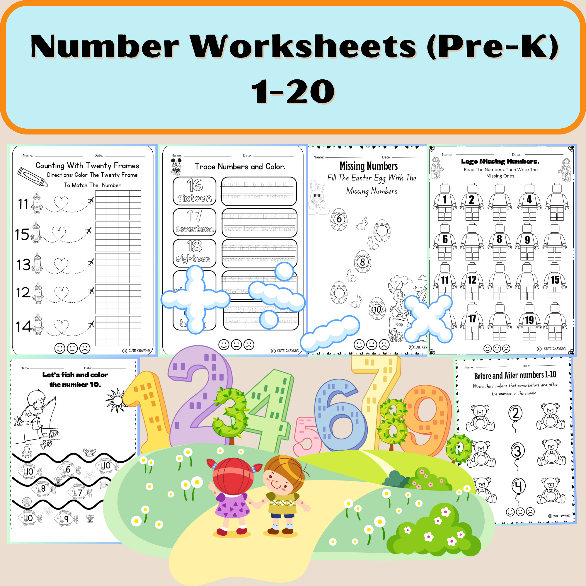 Printable Math Worksheets For Preschool And Kindergarten Numbers 1 Printable Math Worksheets For Preschool And Kindergarten Numbers 1