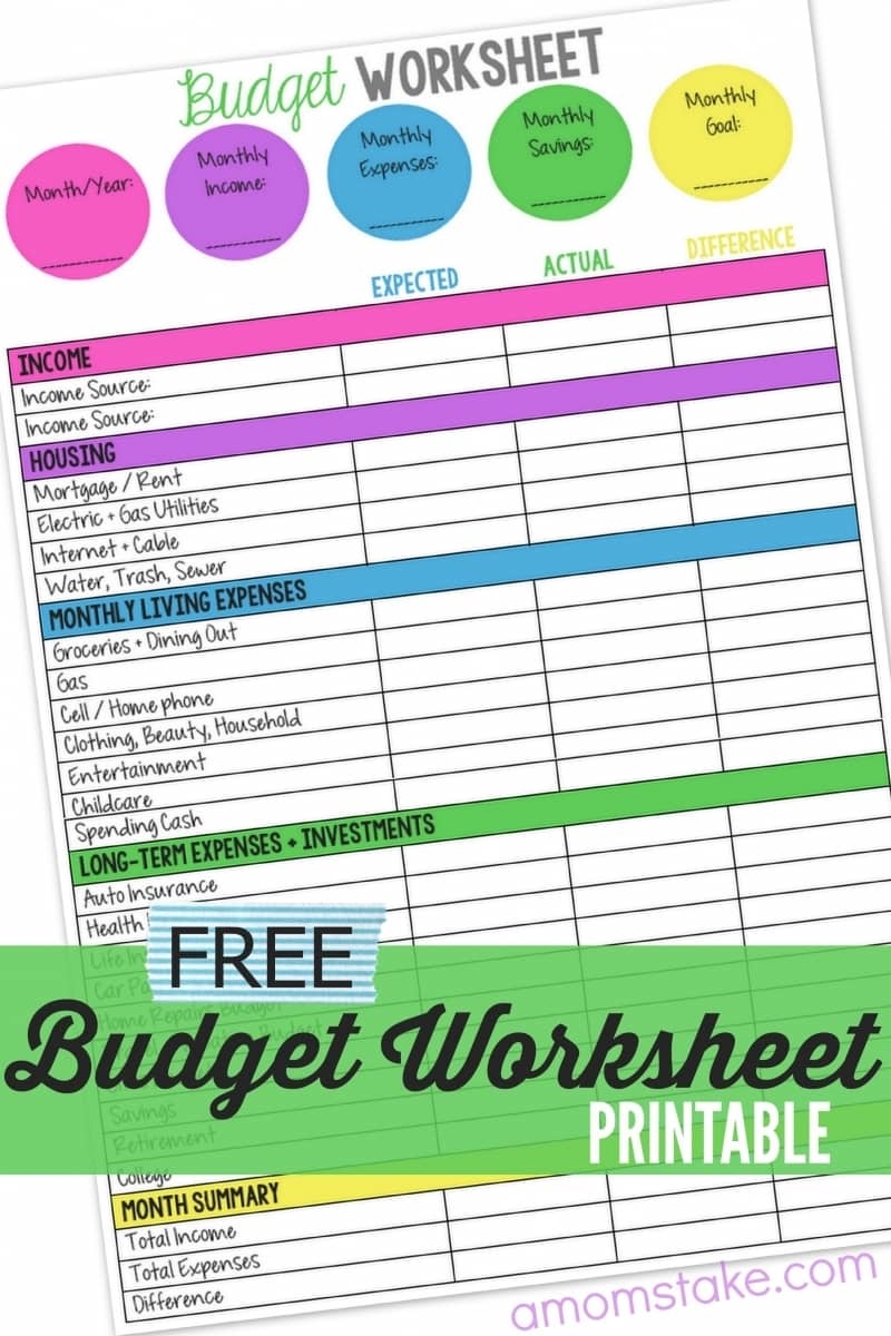 Free Printable Monthly Expenses Worksheet Free Printable Monthly Expenses Worksheet