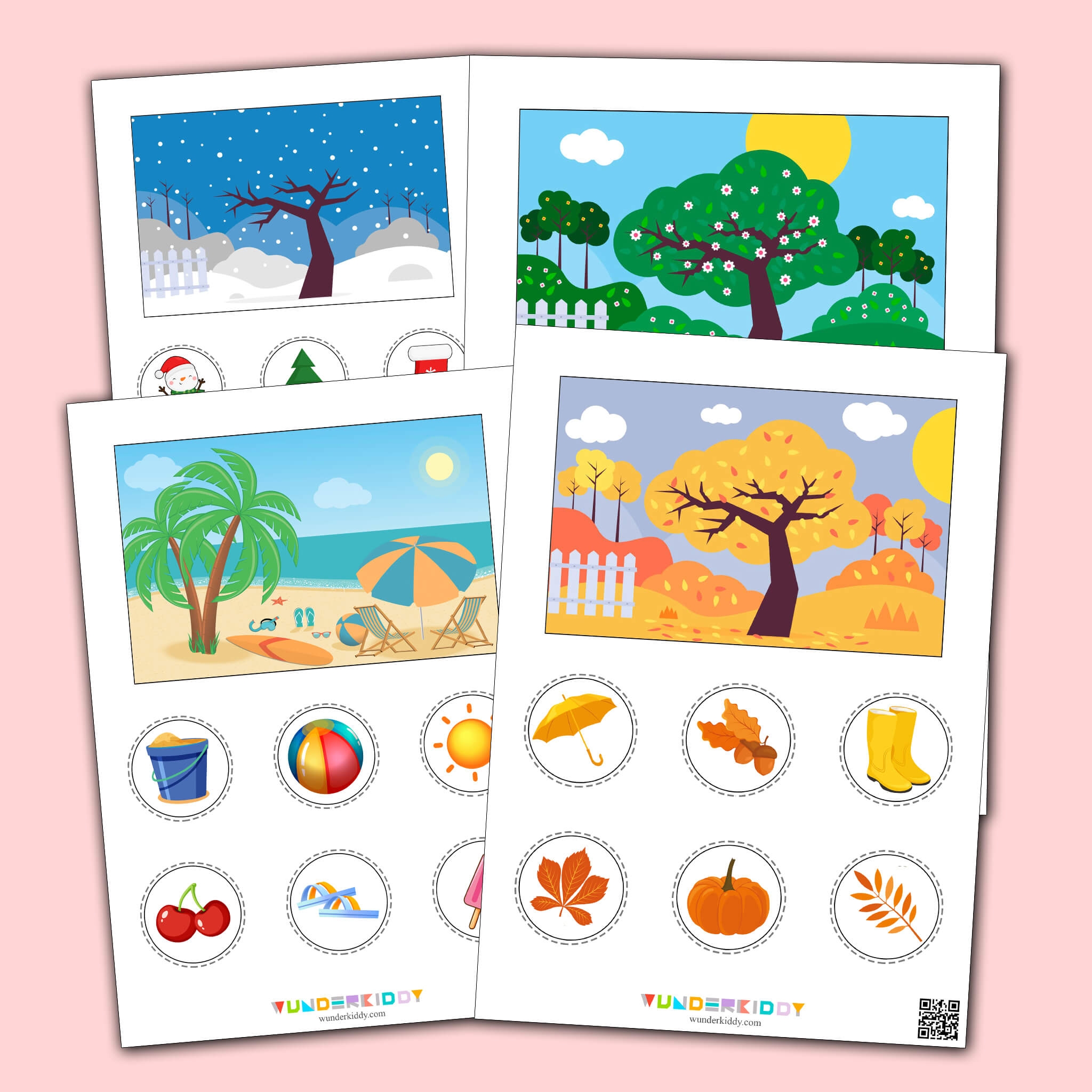 Printable Seasons Mats Sorting By Season Activity For Kids