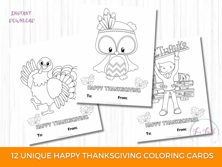 Printable Thanksgiving Cards To Color Sweet Friendsgiving Cards
