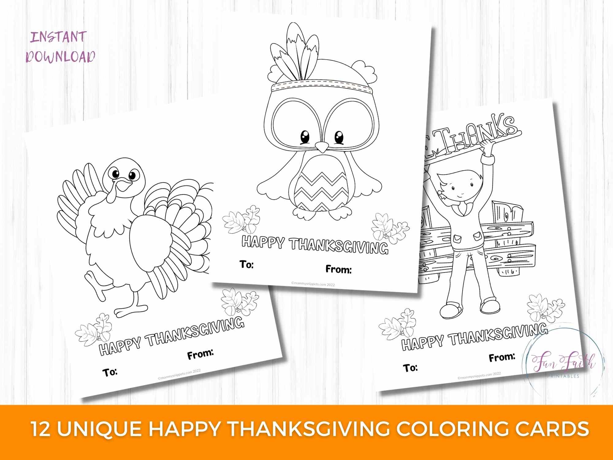 Printable Thanksgiving Cards To Color Sweet Friendsgiving Cards