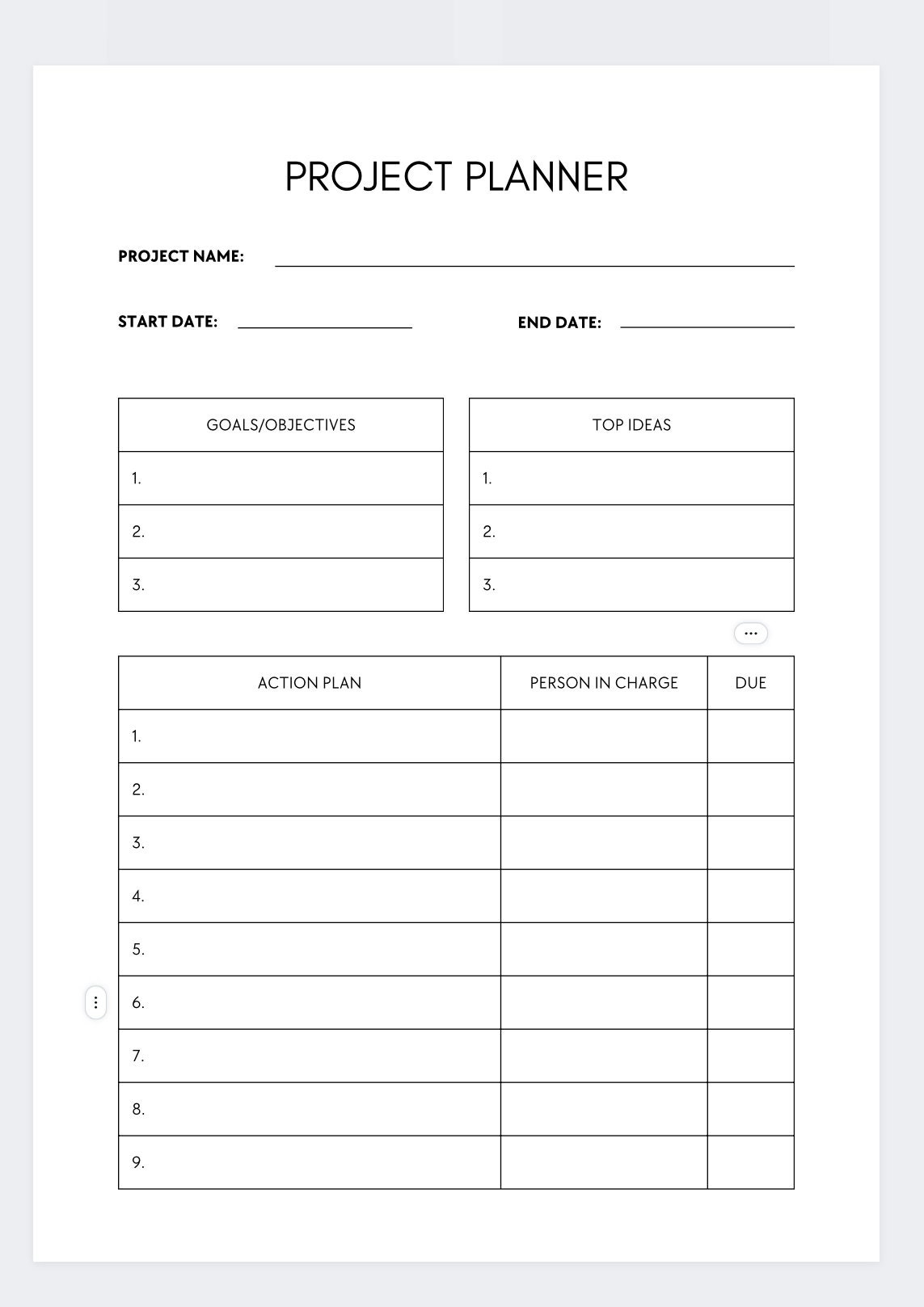 Project Planner Printable project Timeline task Organizer Template Project Management Tool task Scheduler Printable project Tracker Template Etsy