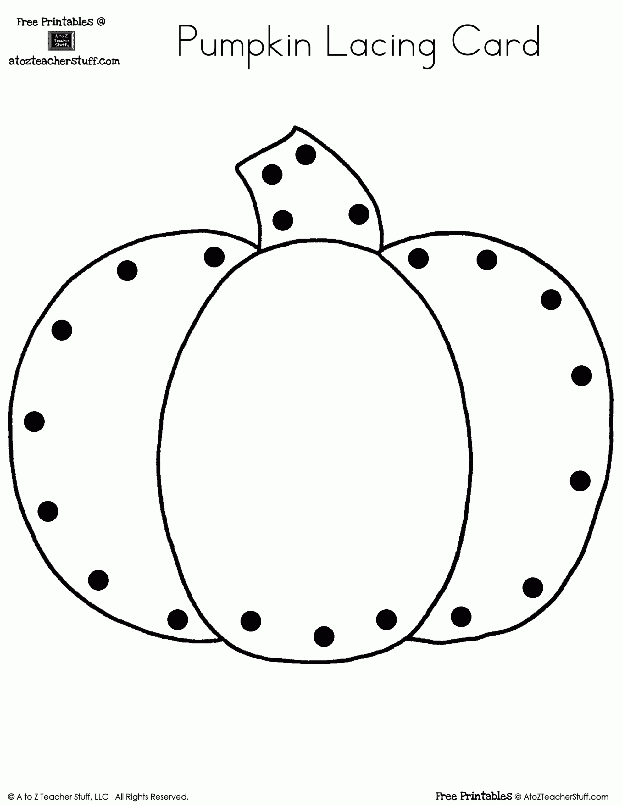 Pumpkin Lacing Card And Patterns Worksheets Library