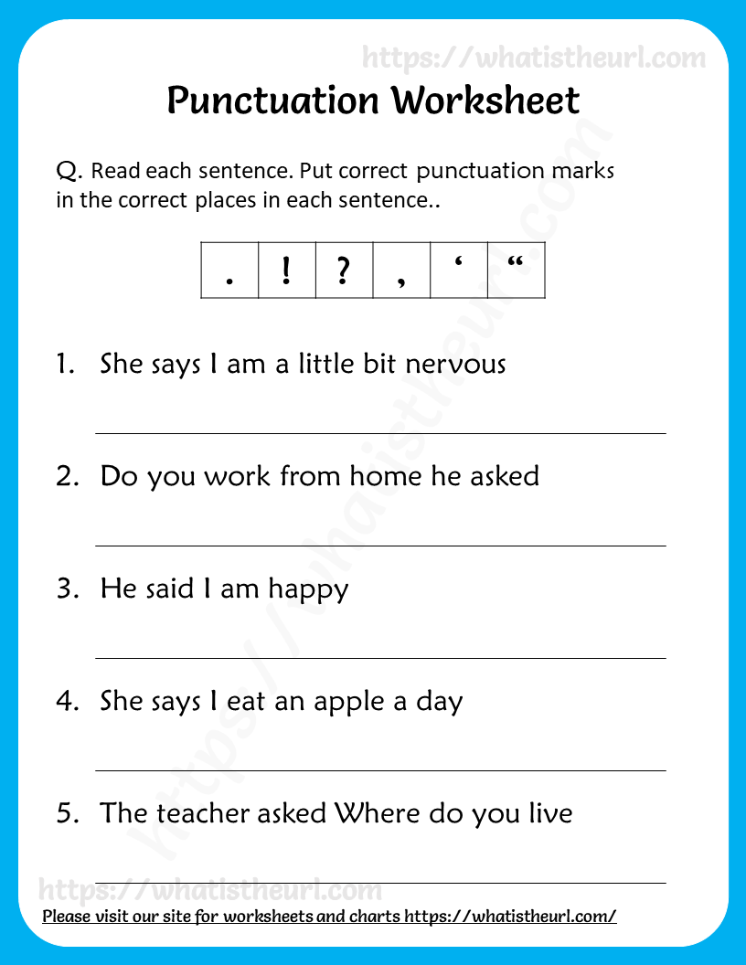 Punctuation Worksheets For 6th Grade Your Home Teacher