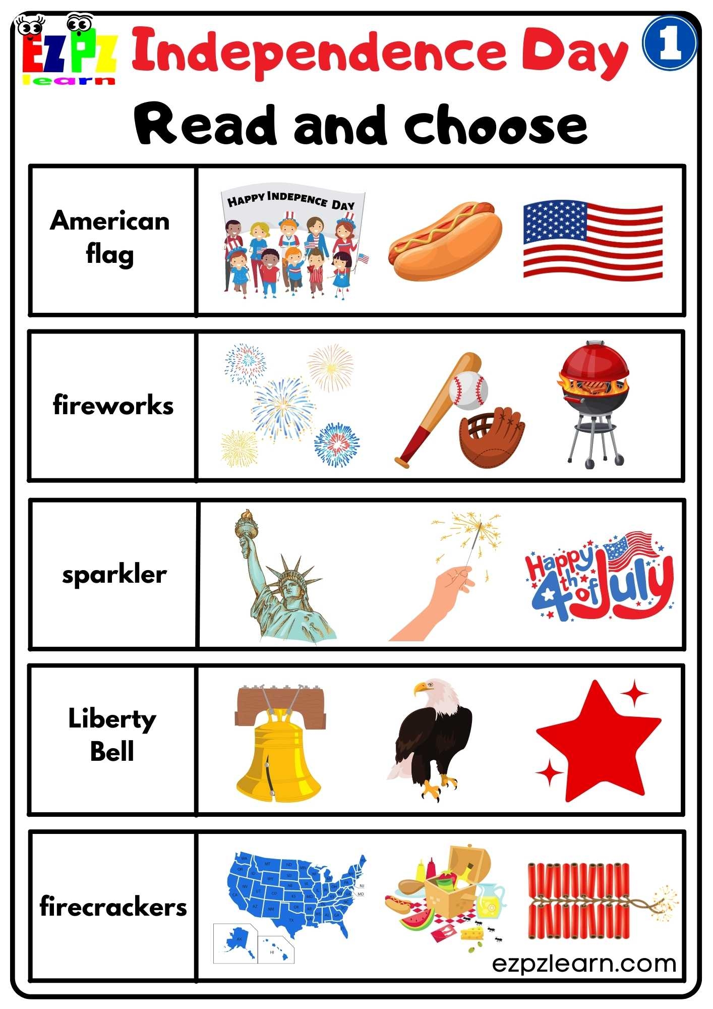 Preschool Independence Day Printables