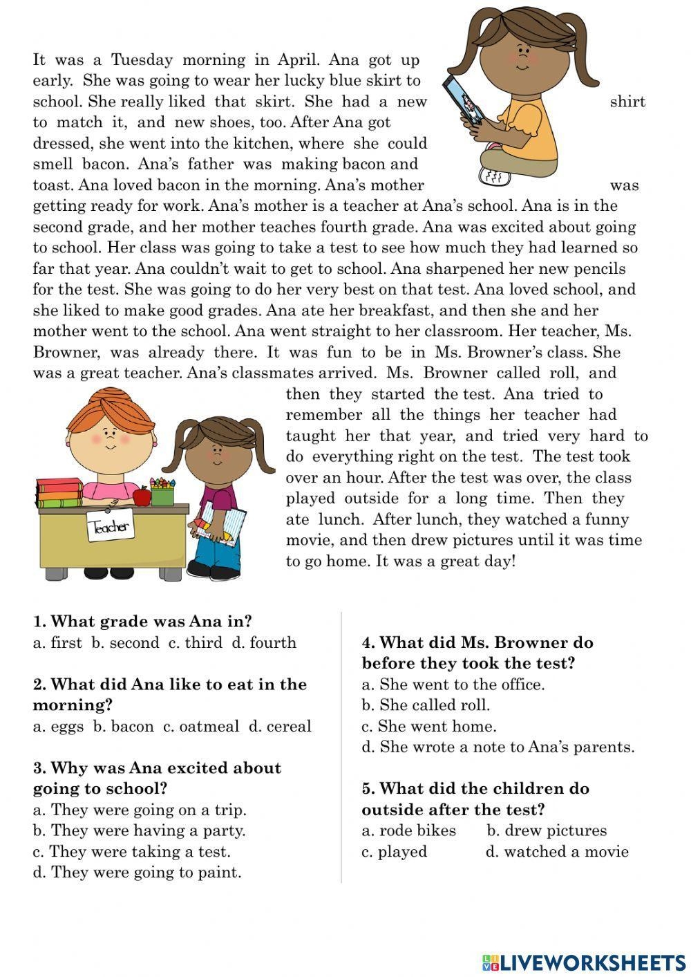 Beginner Reading Comprehension Worksheet