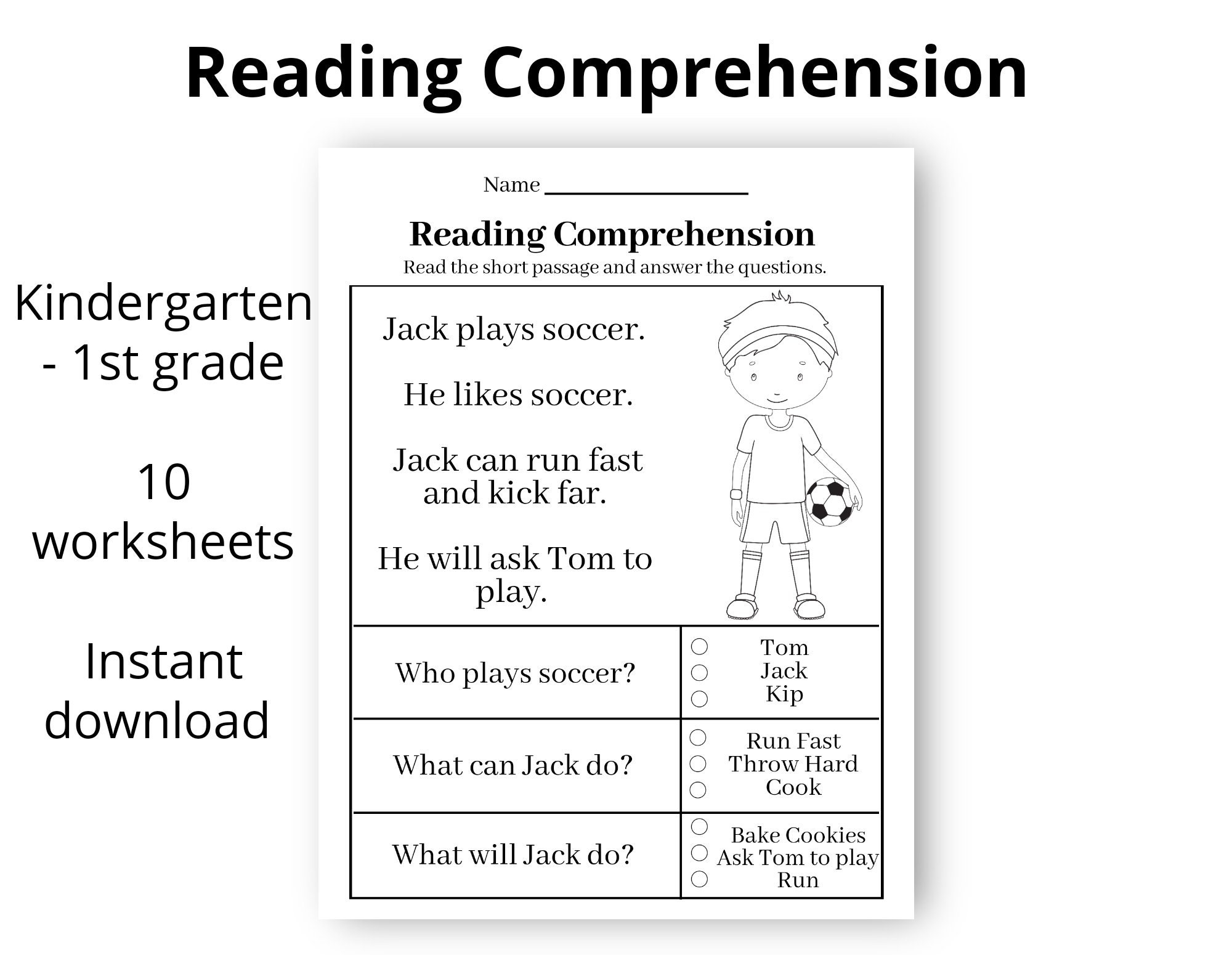 Reading Comprehension Printable Worksheet First Grade Kindergarten Instant Download Homeschool Teacher Kids Distance Etsy UK Reading Comprehension Printable Worksheet First Grade Kindergarten Instant Download Homeschool Teacher Kids Distance Etsy UK
