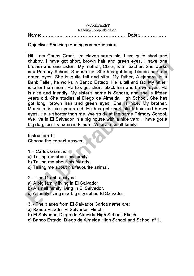 Junior High Reading Comprehension Worksheets Junior High Reading Comprehension Worksheets