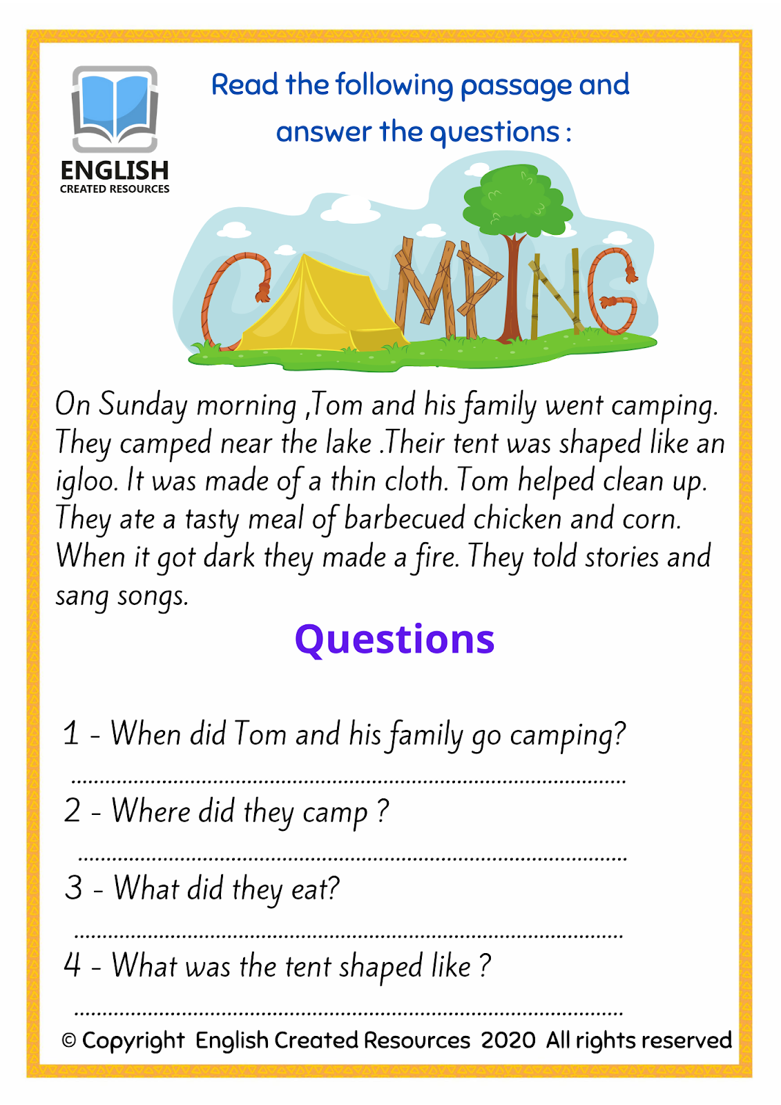 Reading Comprehension Worksheets Reading Comprehension Worksheets