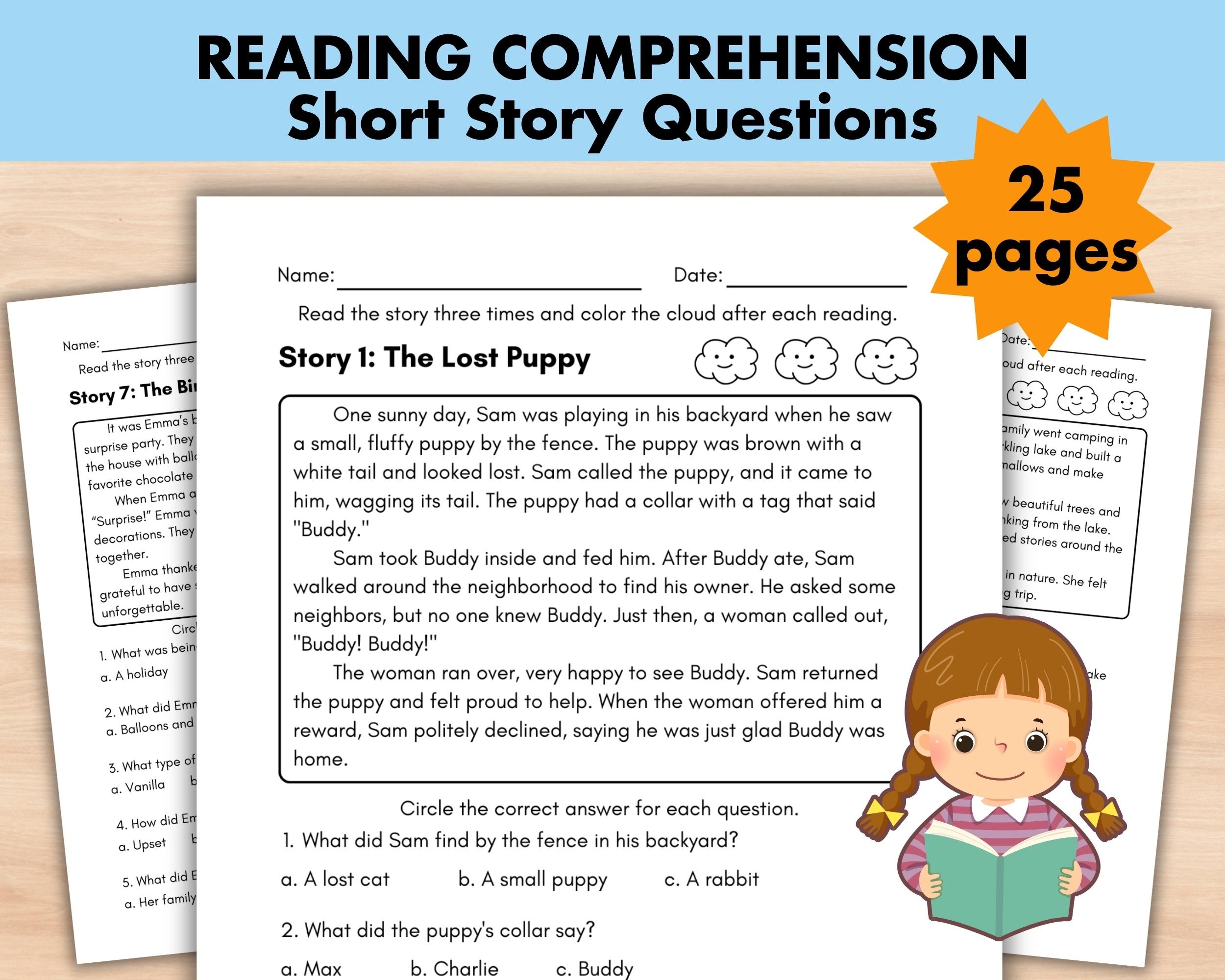 Reading Comprehension Worksheets Stories With Questions Reading Reading Comprehension Worksheets Stories With Questions Reading