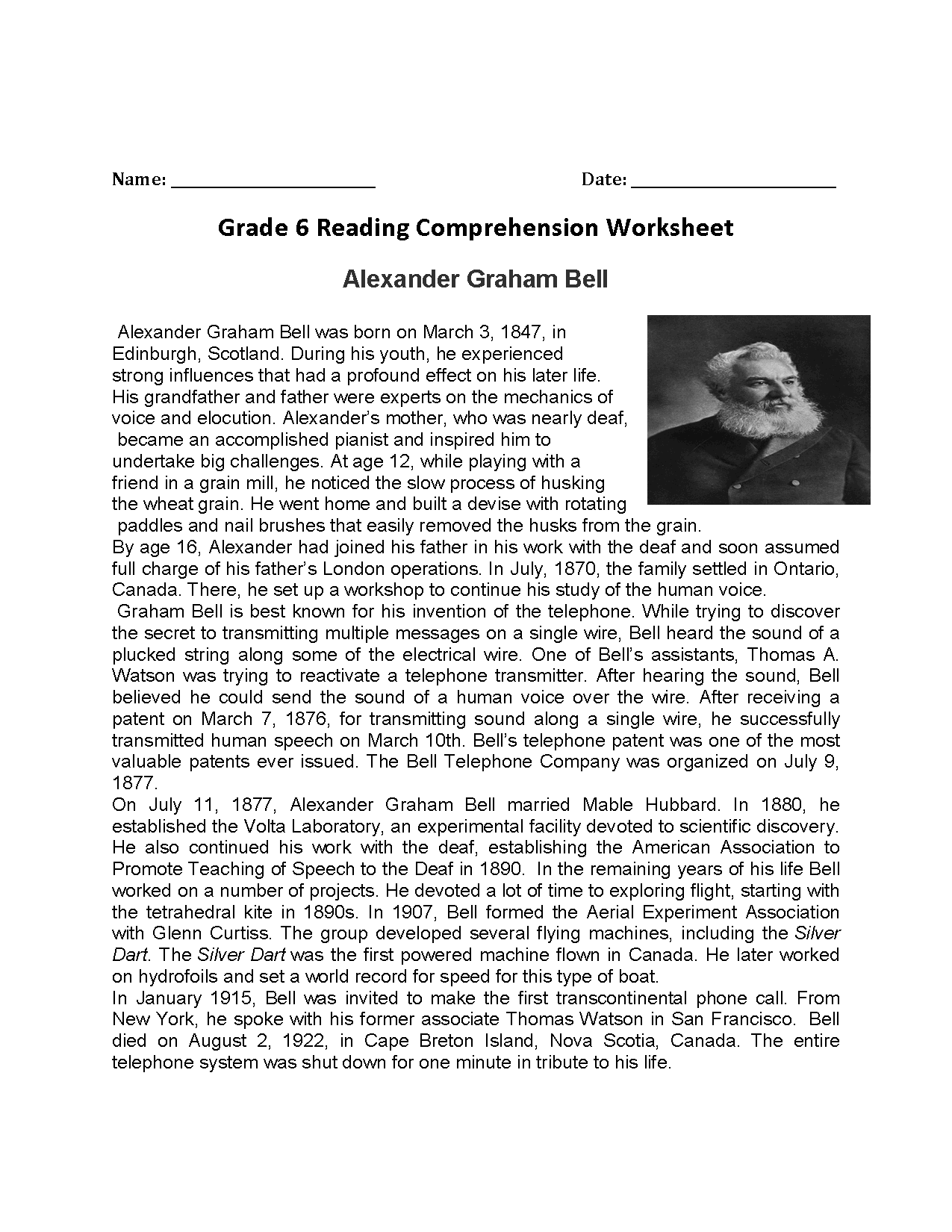 Reading Worksheets Sixth Grade Reading Worksheets Reading Worksheets Sixth Grade Reading Worksheets