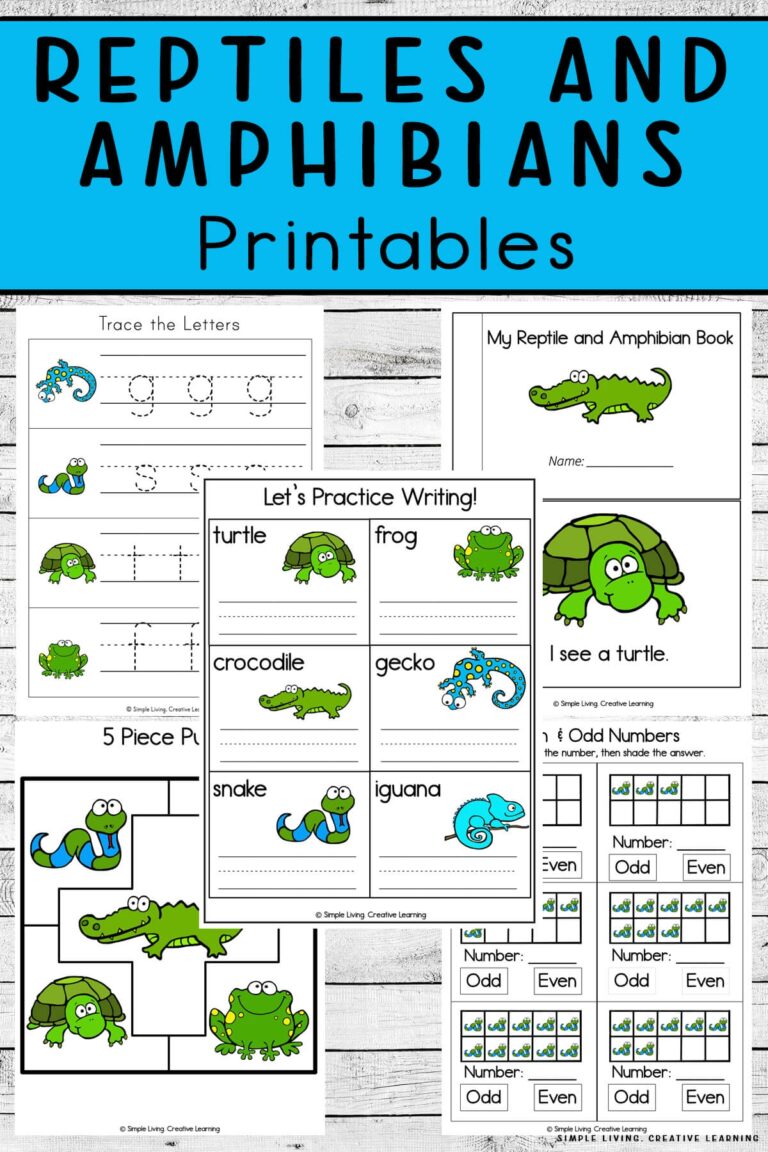 Reptiles And Amphibians Printables Simple Living Creative Learning