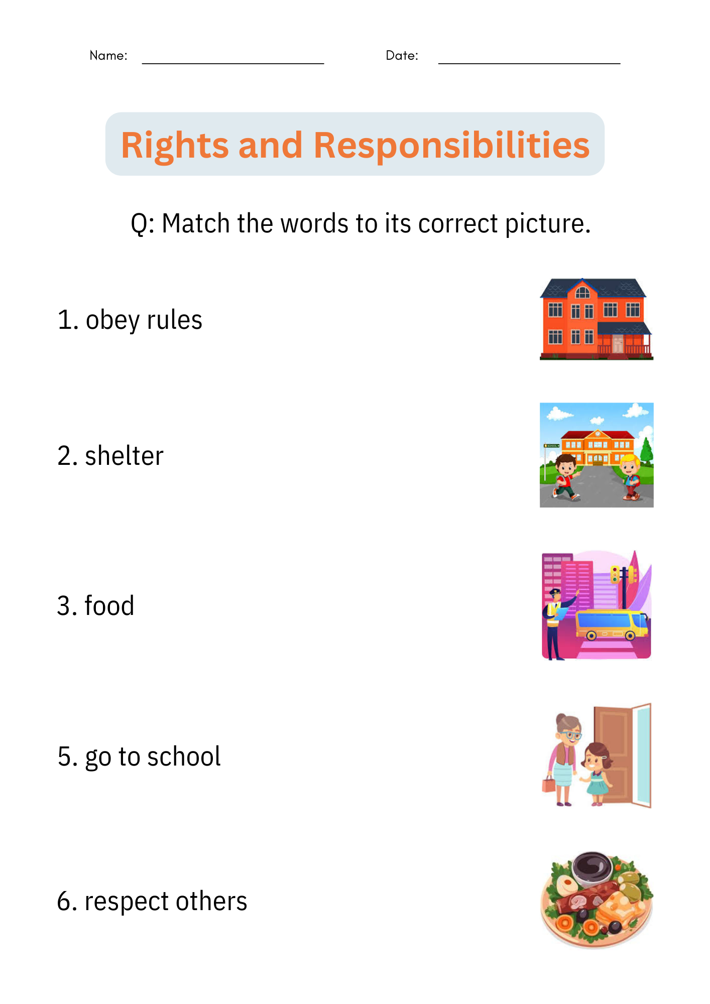 Free Citizenship Worksheets For Kindergarten