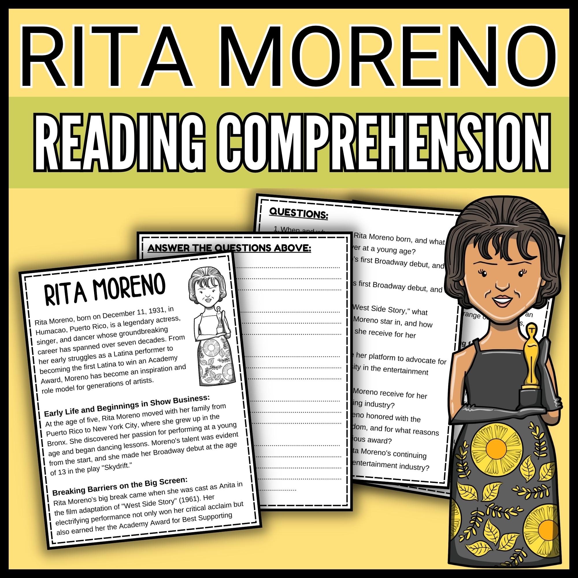 Rita Moreno Reading Comprehension Passage Hispanic Heritage Month Rita Moreno Reading Comprehension Passage Hispanic Heritage Month