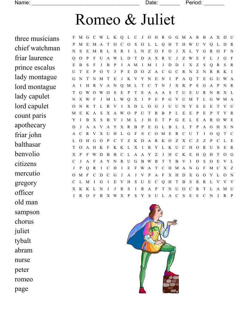 Romeo And Juliet Free Printable Worksheets