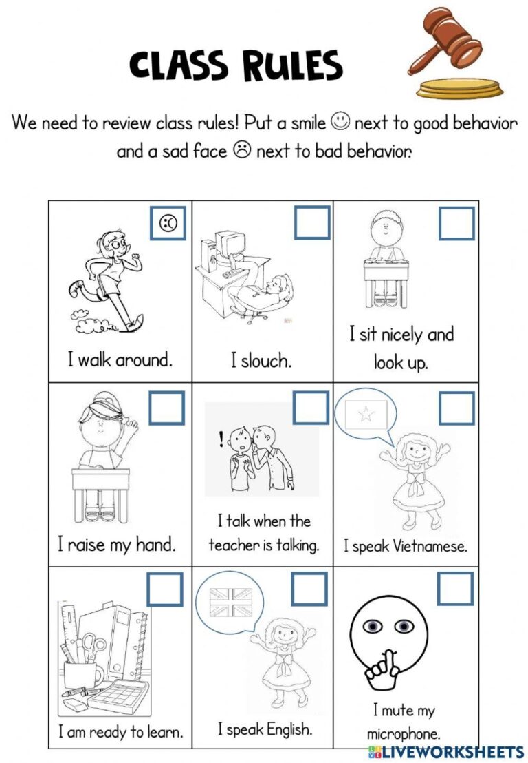 Rules Worksheet Worksheet Live Worksheets Worksheets Library