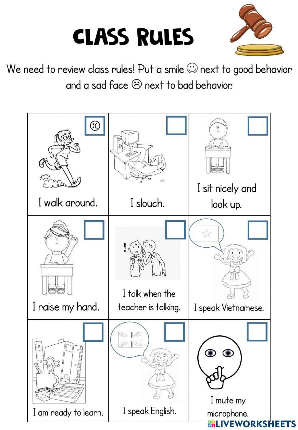 Rules Worksheet Worksheet Live Worksheets Worksheets Library