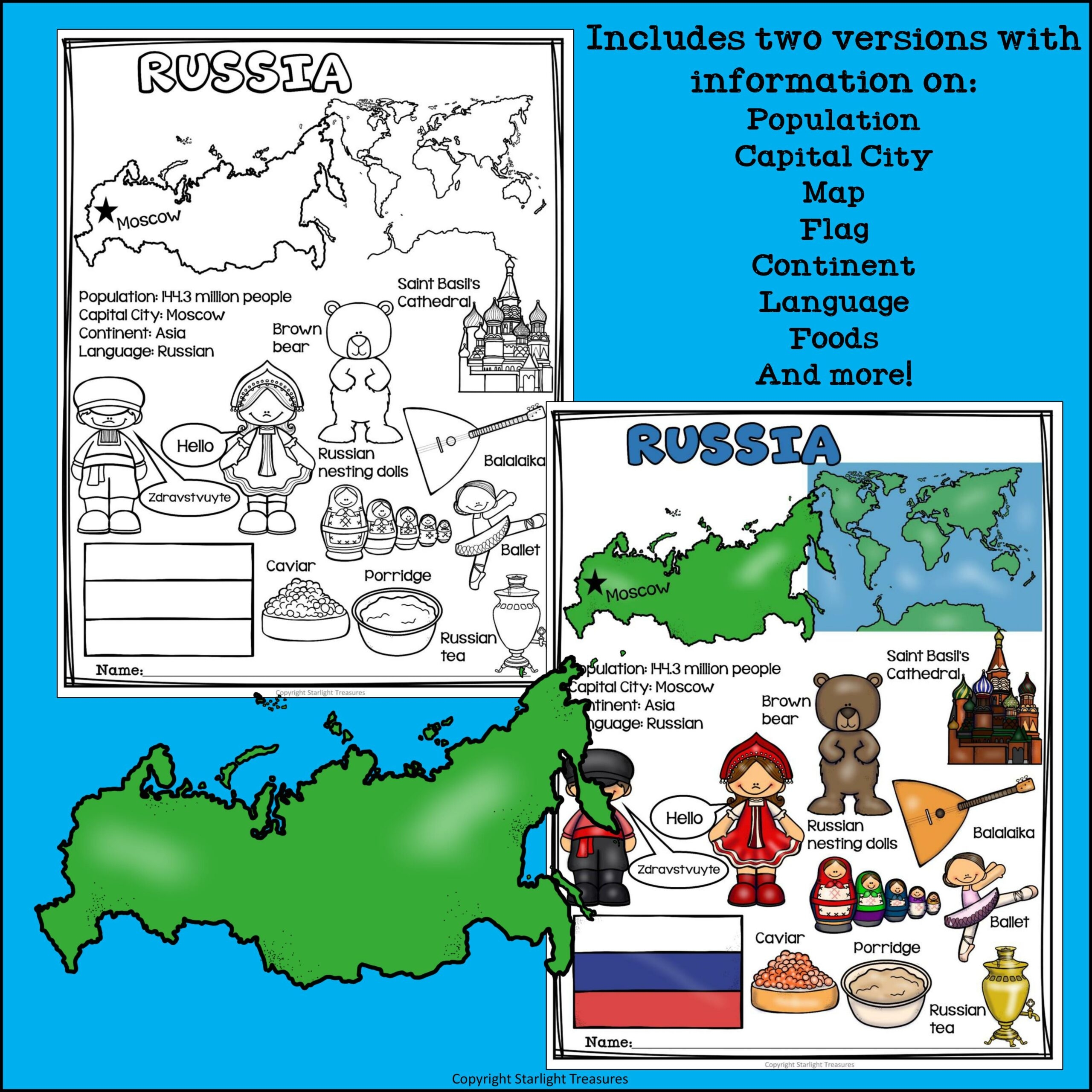 Free Printable Russia Worksheets Free Printable Russia Worksheets