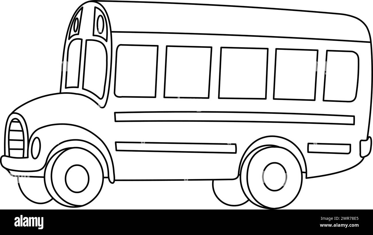 School Bus Coloring Page For Kids Stock Vector Images Alamy School Bus Coloring Page For Kids Stock Vector Images Alamy
