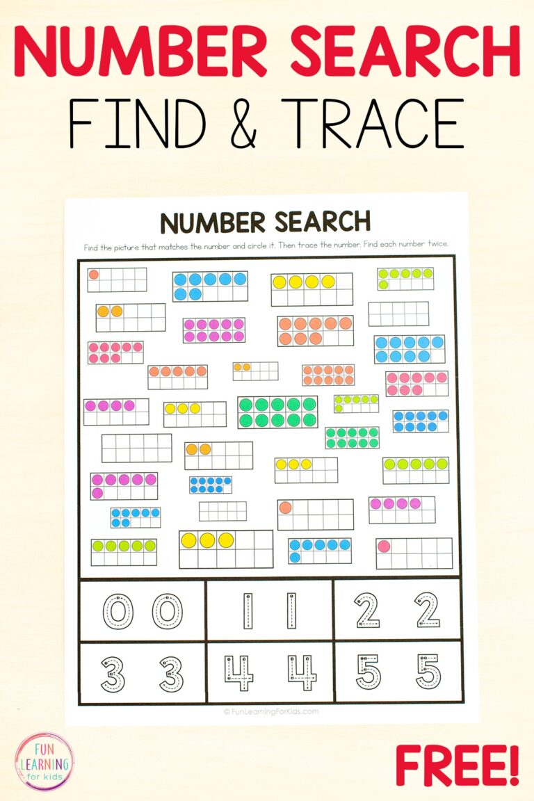 Search And Trace Number Worksheets 0 20 Free Printable