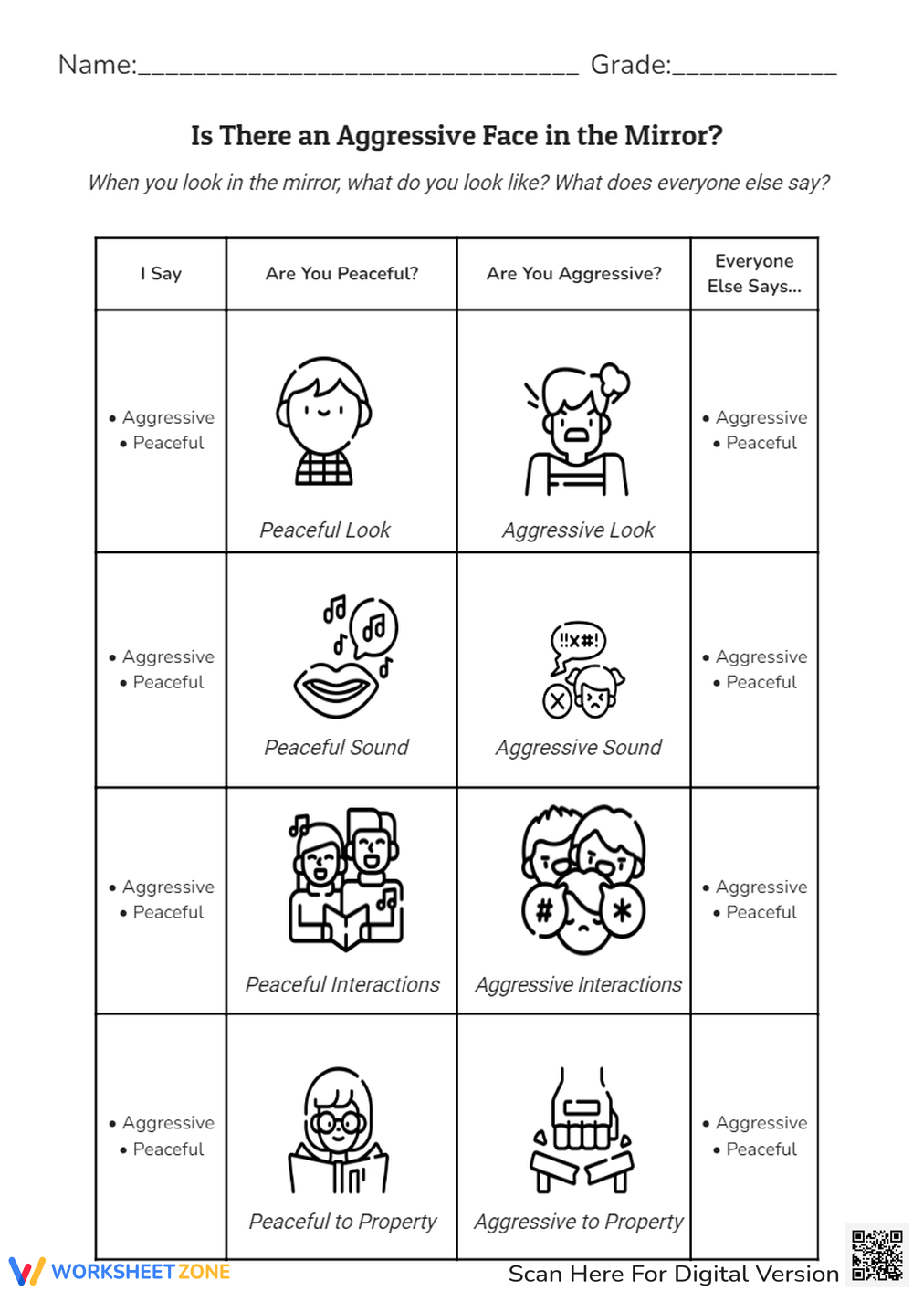 Free Printable Self Control Worksheets Pdf