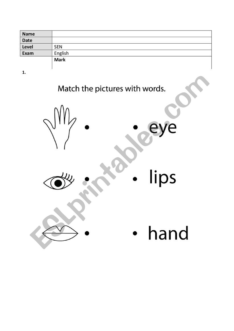 SEN Special Educational Needs Test ESL Worksheet By Mmazzan2 SEN Special Educational Needs Test ESL Worksheet By Mmazzan2