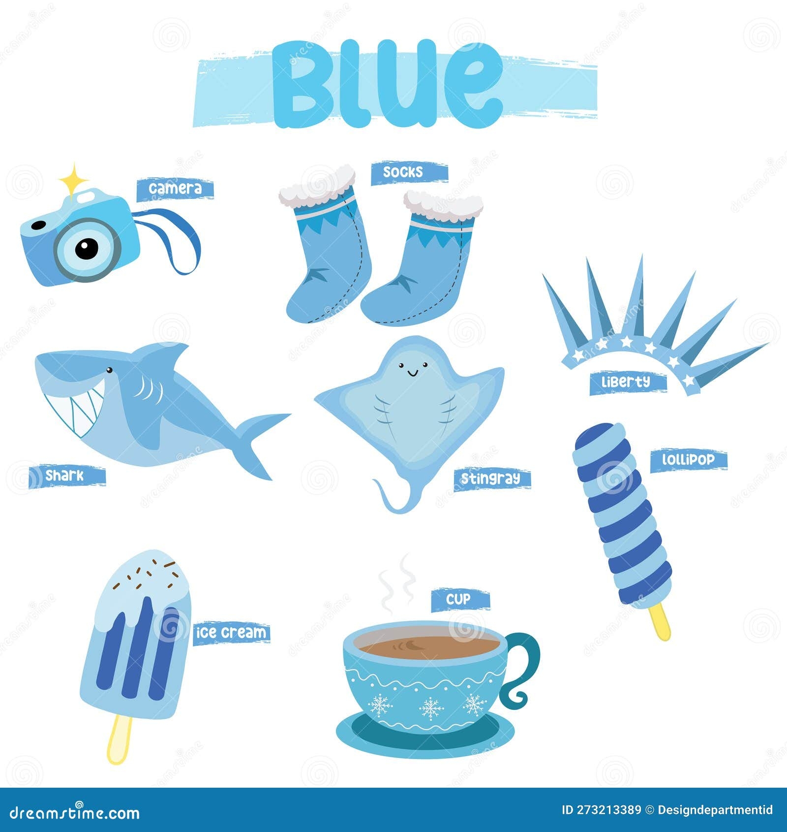 Blue Objects For Preschool Printable