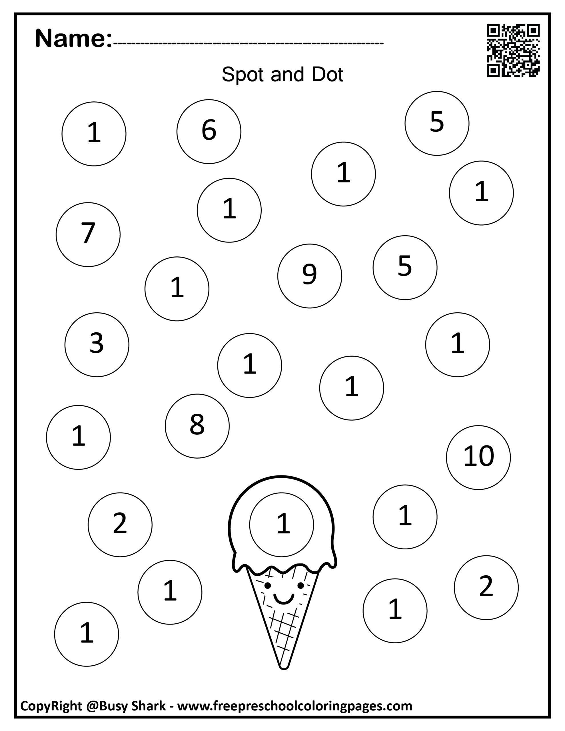 Set Of Ice Cream Dot Markers Summer Counting Activity Set Of Ice Cream Dot Markers Summer Counting Activity