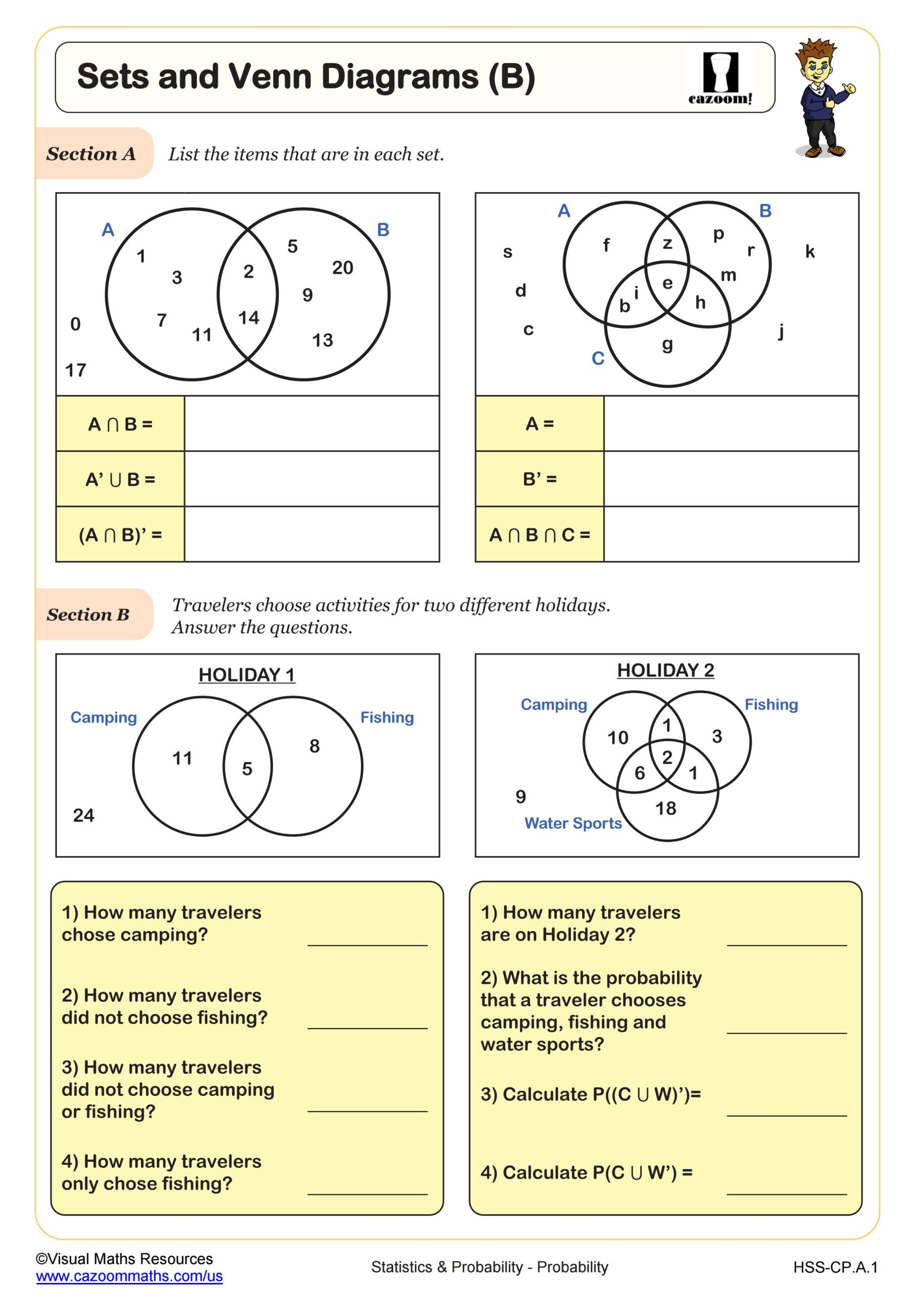Sets And Venn Diagrams B Worksheet Geometry PDF Worksheets