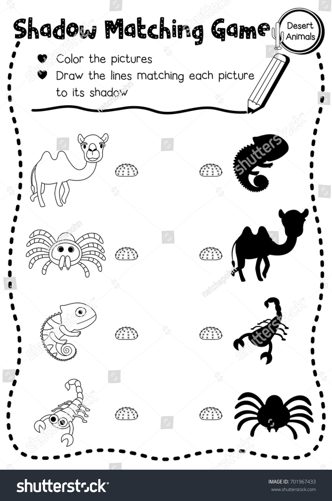 Shadow Matching Game Desert Animals Preschool Stock Vector Royalty Free 701967433 Shutterstock Shadow Matching Game Desert Animals Preschool Stock Vector Royalty Free 701967433 Shutterstock