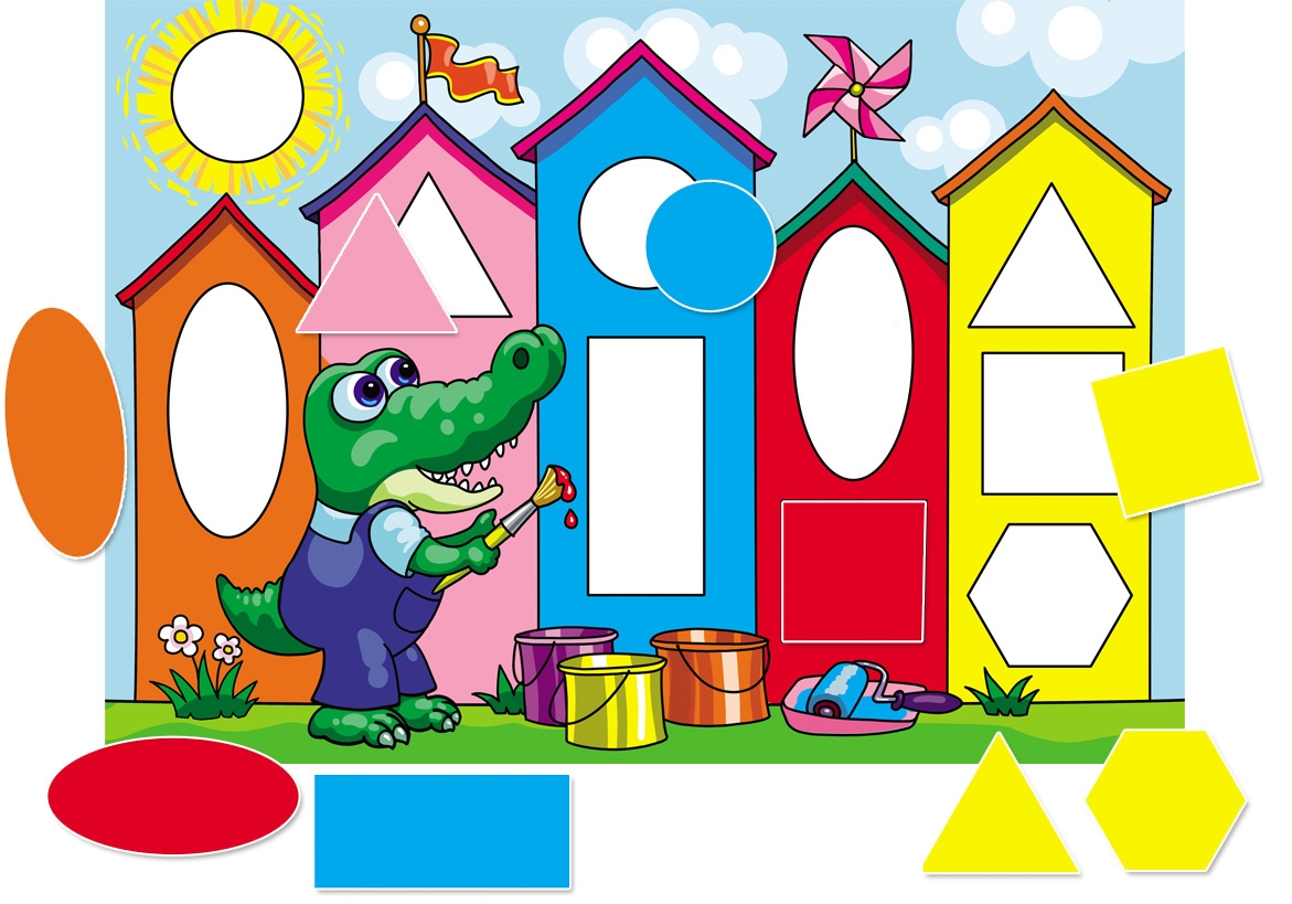 Shapes And Colors Themed Puzzle Activity For Preschool Students 