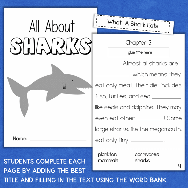 SHARKS Nonfiction Reading Comprehension Main Idea