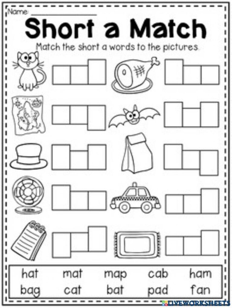 Short A Worksheets For Kindergarten Free PDF Worksheetspack Worksheets Library