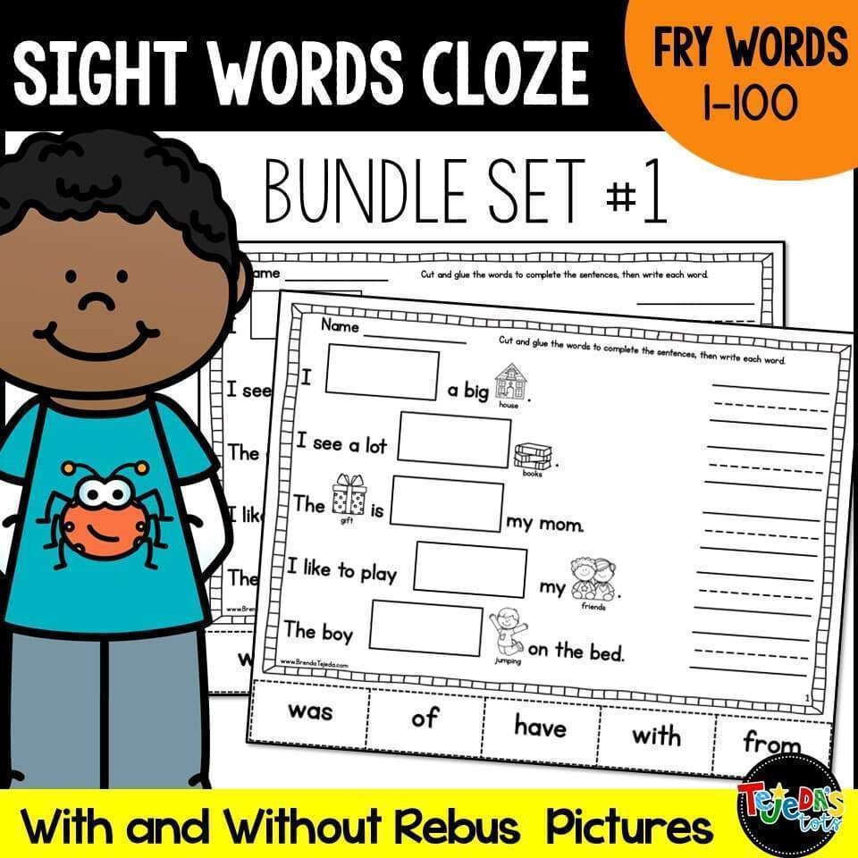 Sight Word Cloze Sheets Fry Words 1 100 Tejeda s Tots