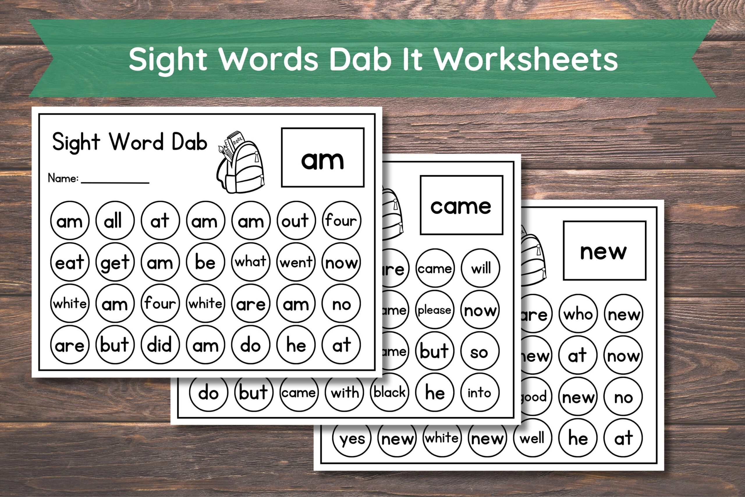 Sight Words Worksheets Printable Instant Download 