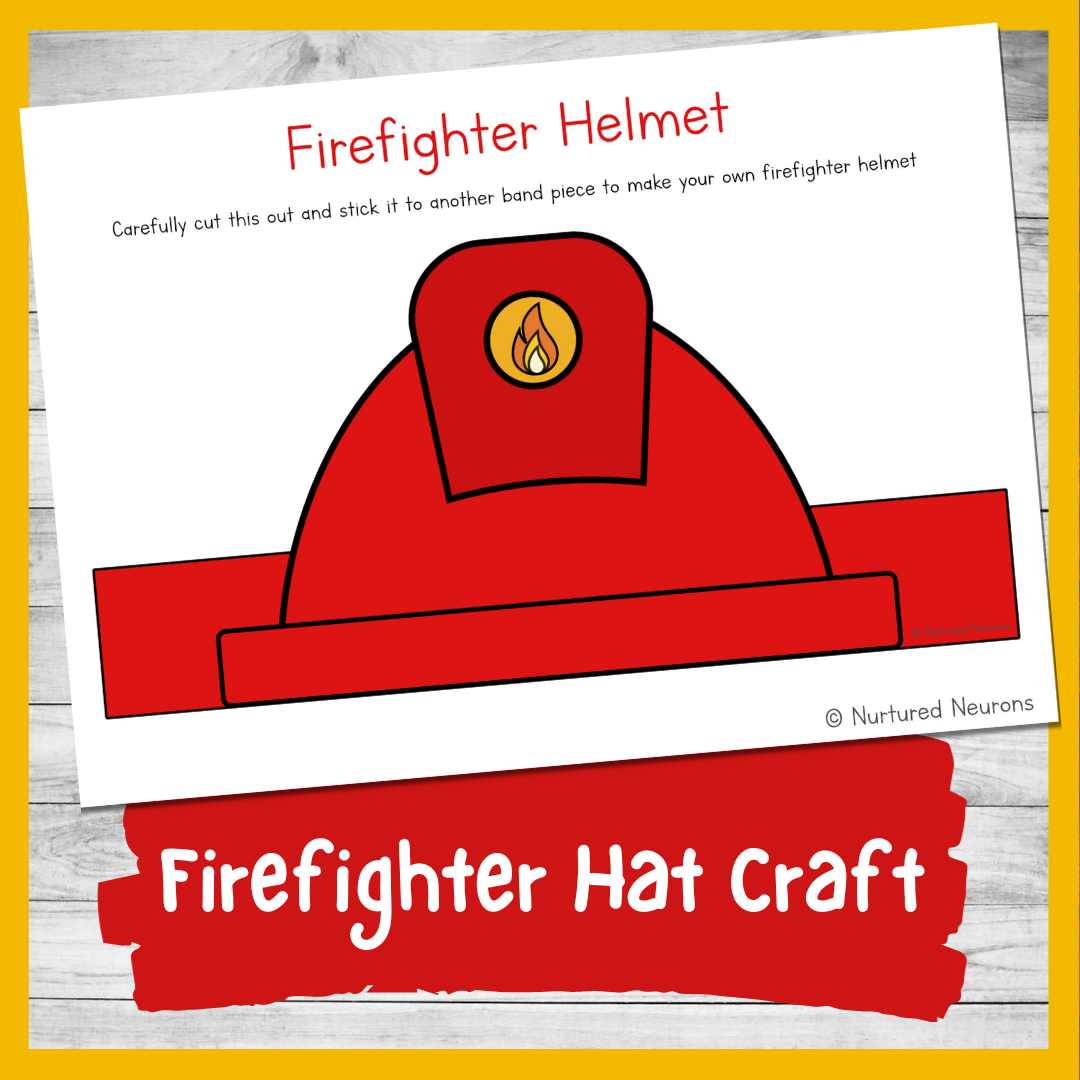 Simple Firefighter Hat Craft Transport Dramatic Play Printable Nurtured Neurons Simple Firefighter Hat Craft Transport Dramatic Play Printable Nurtured Neurons