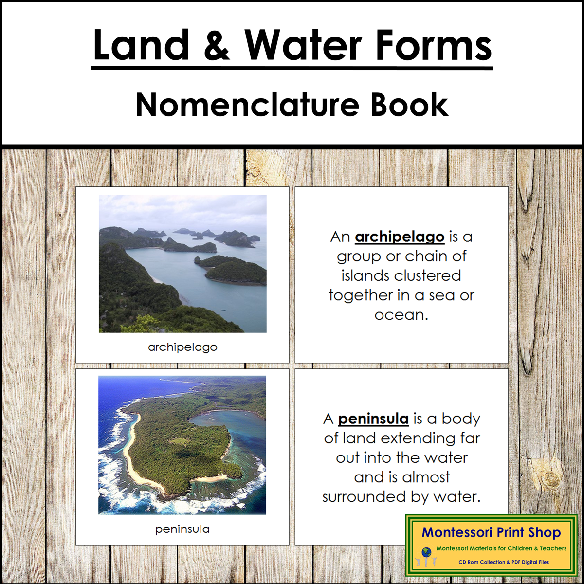 Simple Land And Water Forms Photo Book Made By Teachers