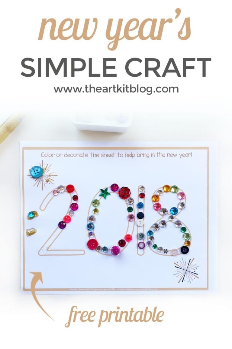 Simple New Year s Craft For Kids Free Printable The Art Kit