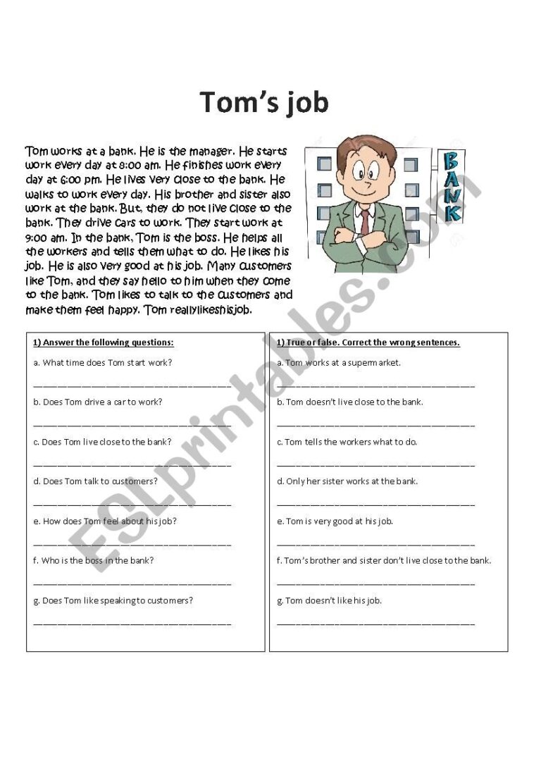 Simple Present Reading ESL Worksheet By Carolinaescobarliz