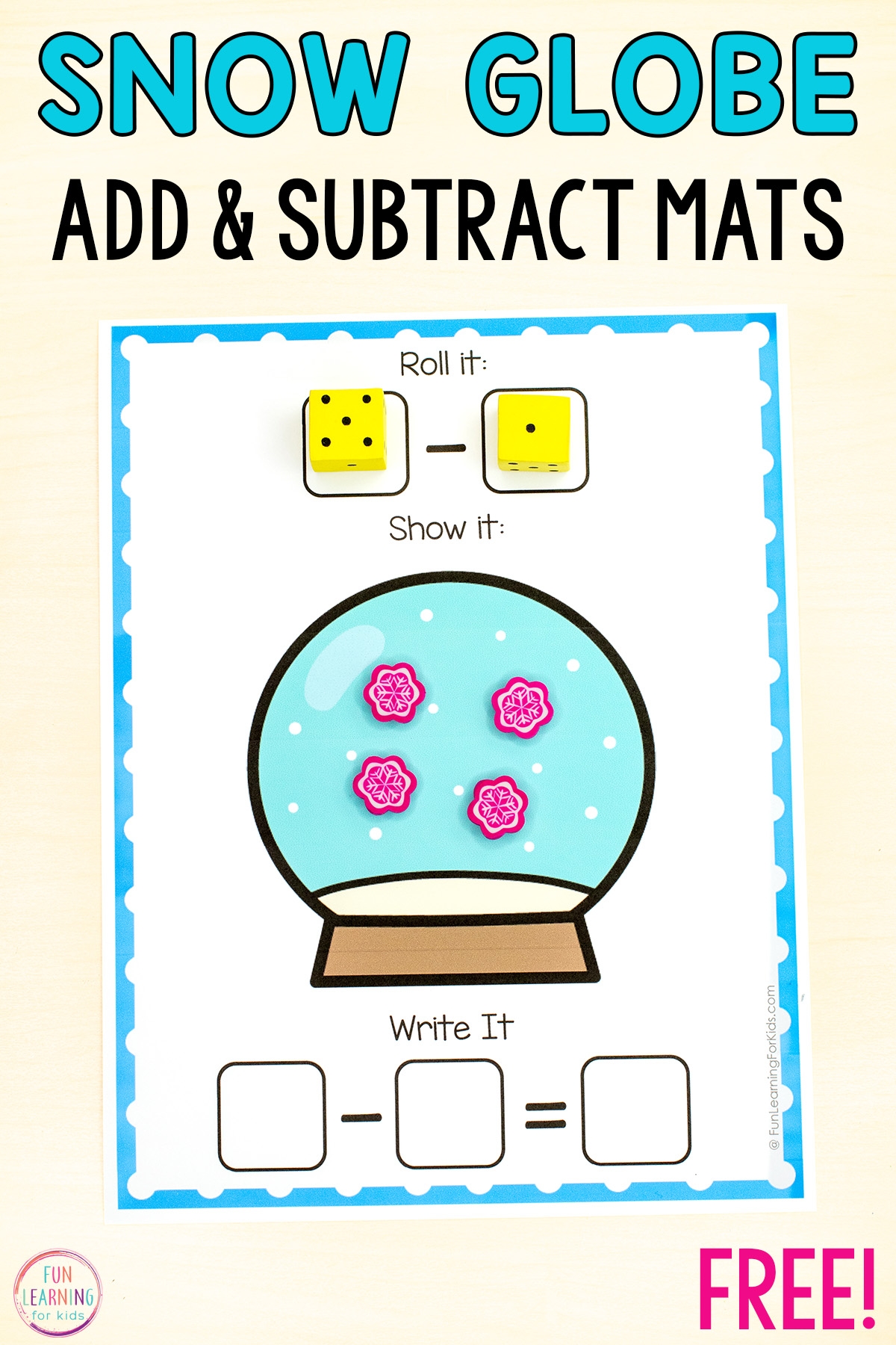 Snow Globe Addition And Subtraction Mats Snow Globe Addition And Subtraction Mats
