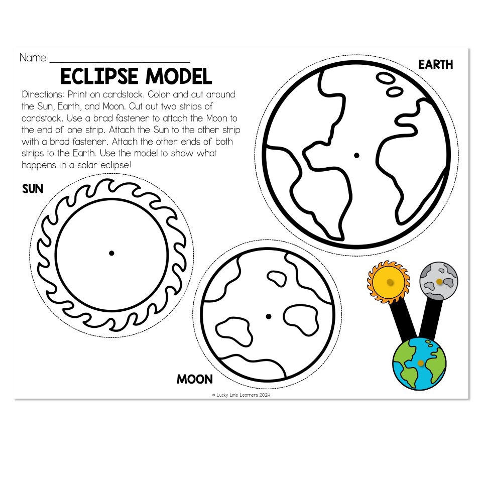 Solar Eclipse Earth Sun Moon Craft Eclipse Model Lucky 