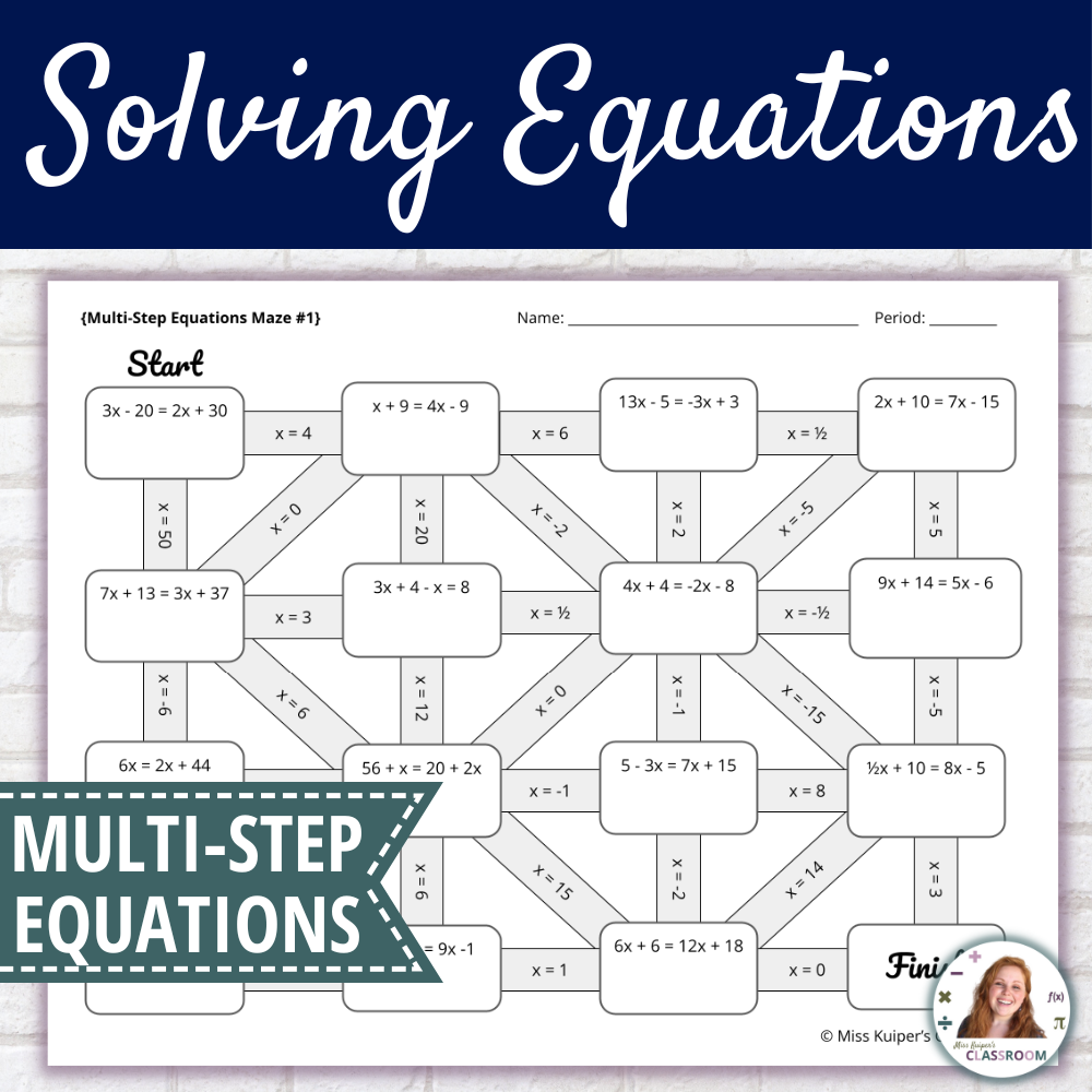 Systems Word Problems Maze Worksheet