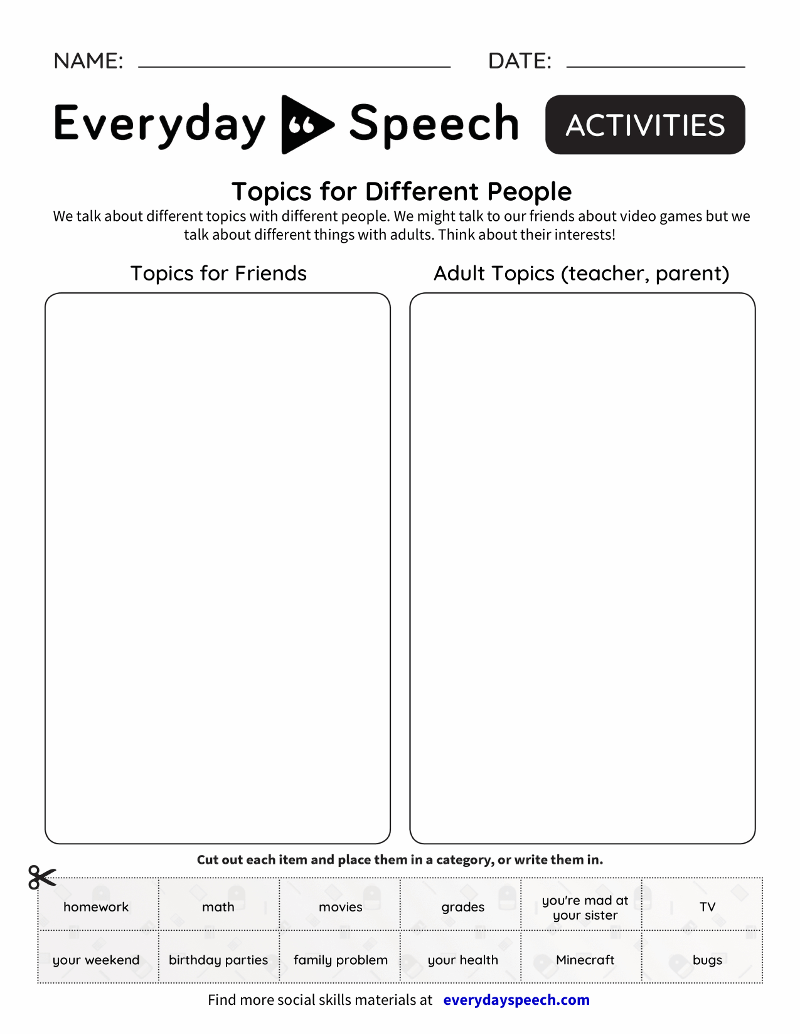 Speech Therapy Worksheet Creator Everyday Speech Speech Therapy Worksheet Creator Everyday Speech