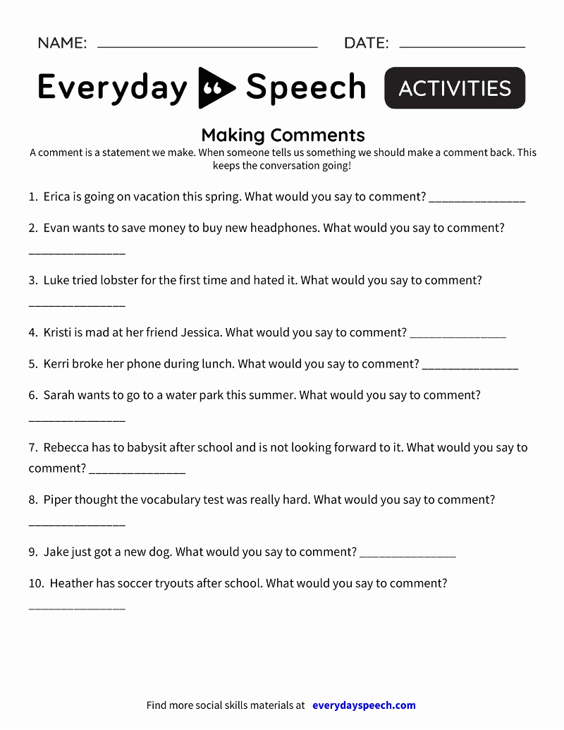 Speech Therapy Worksheet Creator Everyday Speech Speech Therapy Worksheet Creator Everyday Speech