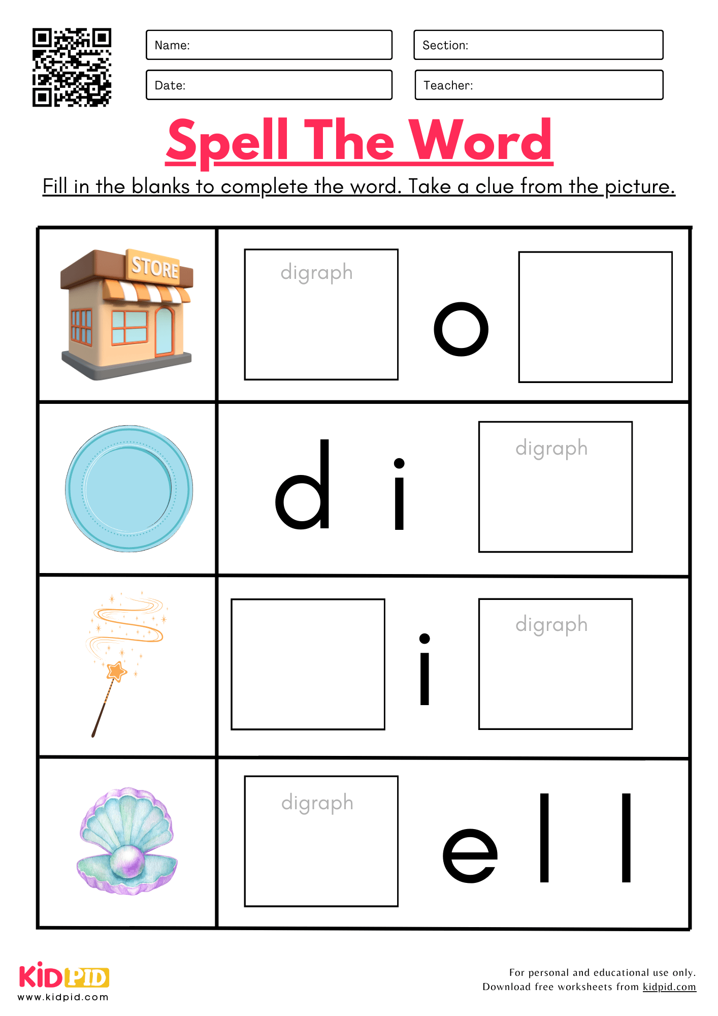 Ed Word Family Worksheets For Kindergarten