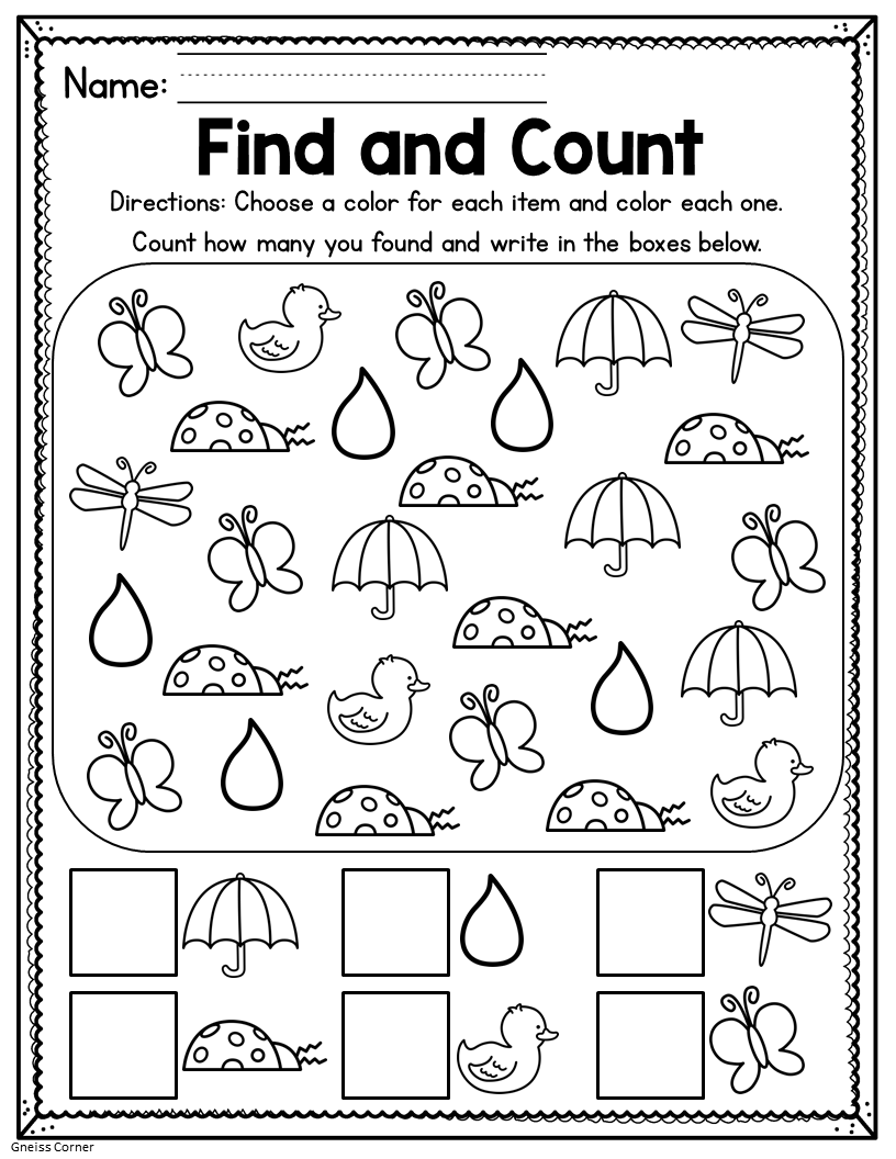 Spring Kindergarten Worksheets May