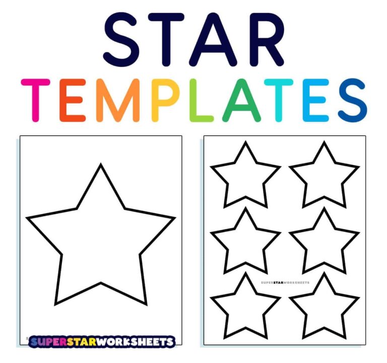 Star Template Superstar Worksheets