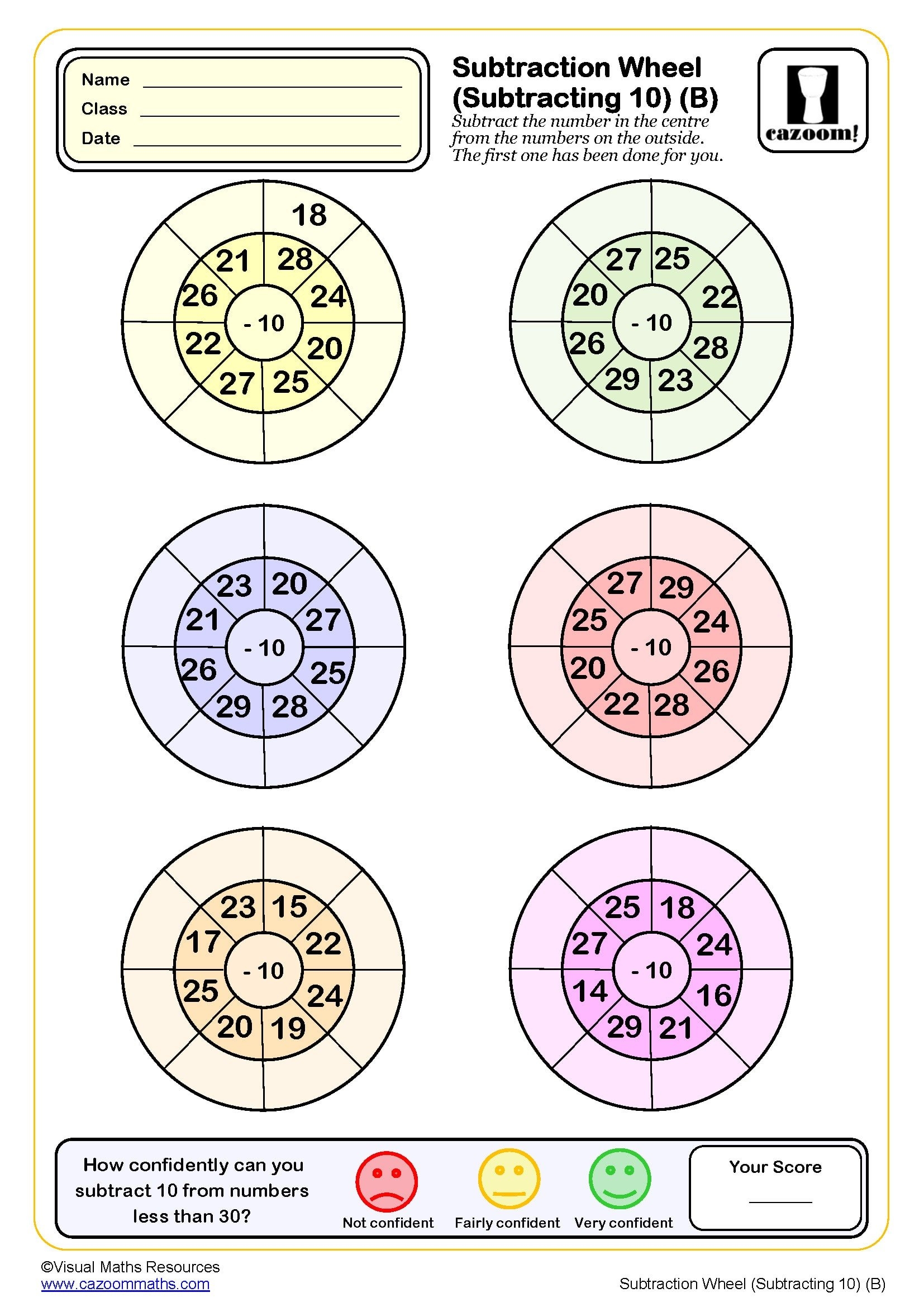 Subtraction Wheels Worksheet B Up To 10 PDF Printable Subtraction Worksheets Subtraction Wheels Worksheet B Up To 10 PDF Printable Subtraction Worksheets